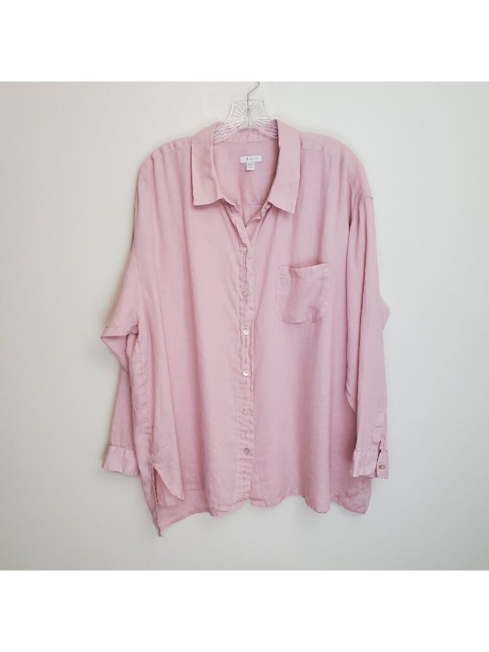 J. Jill Love Linen button up shirt and cami set in blush pink